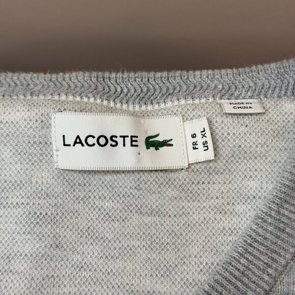 Lacoste Men's XL Regular-Fit Solid V-Neck Sweater Embroidered Logo Classic Soft - Picture 3 of 7